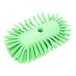 A green Carlisle Sparta tank and kettle brush with bristles.