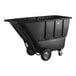 A black plastic container on wheels.