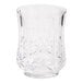 A clear plastic tumbler with a diamond pattern.