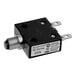 A black and silver Estella thermal circuit breaker with a red button.