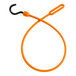 An orange and black Better Bungee cord with loop and hook ends.