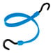 A blue Better Bungee polyurethane strap with two black nylon hooks.