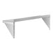 A silver Regency stainless steel solid wall shelf.