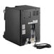 A black Keurig K-3500 plumbed single serve coffee maker with white labels and a cord.