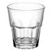 An Acopa Memphis rocks glass, a clear glass tumbler.