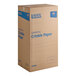 A large cardboard box of Lavex Lavender Crinkle Cut paper shred.