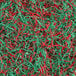 A pile of Spring-Fill red and green crinkle cut paper shred.