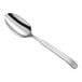 An Acopa stainless steel serving spoon with a long silver handle.