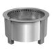 A BREEO stainless steel fire pit bowl with holes in it.