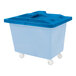 A blue plastic lid for a Royal Basket Truck.