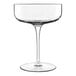 A clear Luigi Bormioli Vinalia wine glass with a stem.