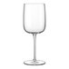 A clear Luigi Bormioli Vinalia wine glass with a long stem.