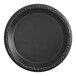 A black Ecopax polypropylene plate with a white border.