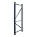 A blue Interlake Mecalux heavy-duty metal rack frame.