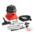 A red and black NaceCare Solutions ProVac canister vacuum with accessories.