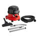A red NaceCare Henry ProVac canister vacuum with hose and accessories.