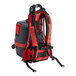 A red and black NaceCare backpack vacuum with straps and a handle.