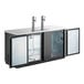 A black True TDD-3-HC Kegerator with two doors.