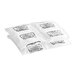 Four white plastic bags of 20 lb. dry ice with black text.