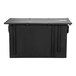 A black rectangular Zurn polyethylene grease trap with a lid on top.