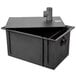 A black Zurn polyethylene grease trap with pipe connections.