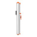 A white and orange ZonePro portable safety banner with a handle.