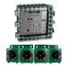 A green and black Bird-X Ultrasonic bird repeller with three green speakers.