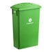 A lime green Lavex compost receptacle with a flat lid.