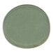 A green porcelain plate with a brown rim.