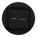 A round black National Public Seating folding table with a black frame and metal legs.