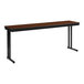 A brown rectangular National Public Seating Max folding table with black cantilever legs.