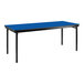 A Persian Blue rectangular National Public Seating table with black legs.