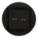 A round black National Public Seating folding table with a black T-mold edge.