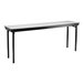 A long rectangular gray National Public Seating Max folding table with black legs and a T-mold edge.