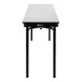A National Public Seating gray rectangular folding table with black legs.