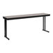 A National Public Seating gray rectangular table with metal legs.