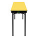 A yellow rectangular National Public Seating table with black edges and legs.