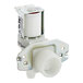 A white plastic Solenoid Valve Assembly Kit for a Bunn hot water dispenser.