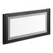 A black and white rectangular door frame with a white solid panel.