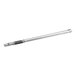 A long silver metal rod with a black rubber band on one end.