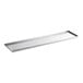 An Avantco stainless steel solid top shelf with a long silver rectangular handle.