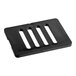 A black rectangular Bunn hopper lid vent insert with four holes.