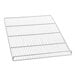 A white wire top shelf for a deli display case.