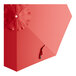 A Lancaster Table & Seating red umbrella canopy with a hole in the center.