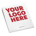 A white matchbook with the words "your logo here" in red.