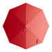 A red umbrella canopy for aluminum umbrellas with a handle.