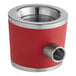 A stainless steel head for an iSi cream whipper with a red accent.