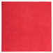 A red paper napkin with a square pattern.