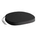 A Lancaster Table & Seating peppery black cushion with ties.