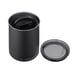 A matte black stainless steel Planetary Design Airscape food storage container with a lid.